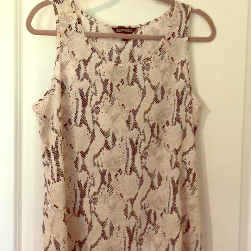 Nwot Python Print Express Split Bank Tank.